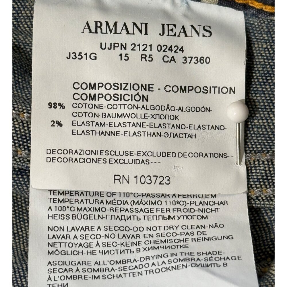 Armani Jeans AJ Womens Jeans Vintage Slim Fit Mid-Rise Blue Denim Size 29 - Picture 10 of 10